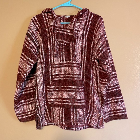 Tops - hoodie maroon & white